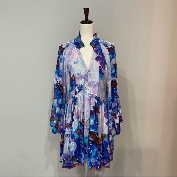 𝅺NWT Shahida Parides Floral Print Blouson Sleeve Dress Size XL - Picture 5 of 15